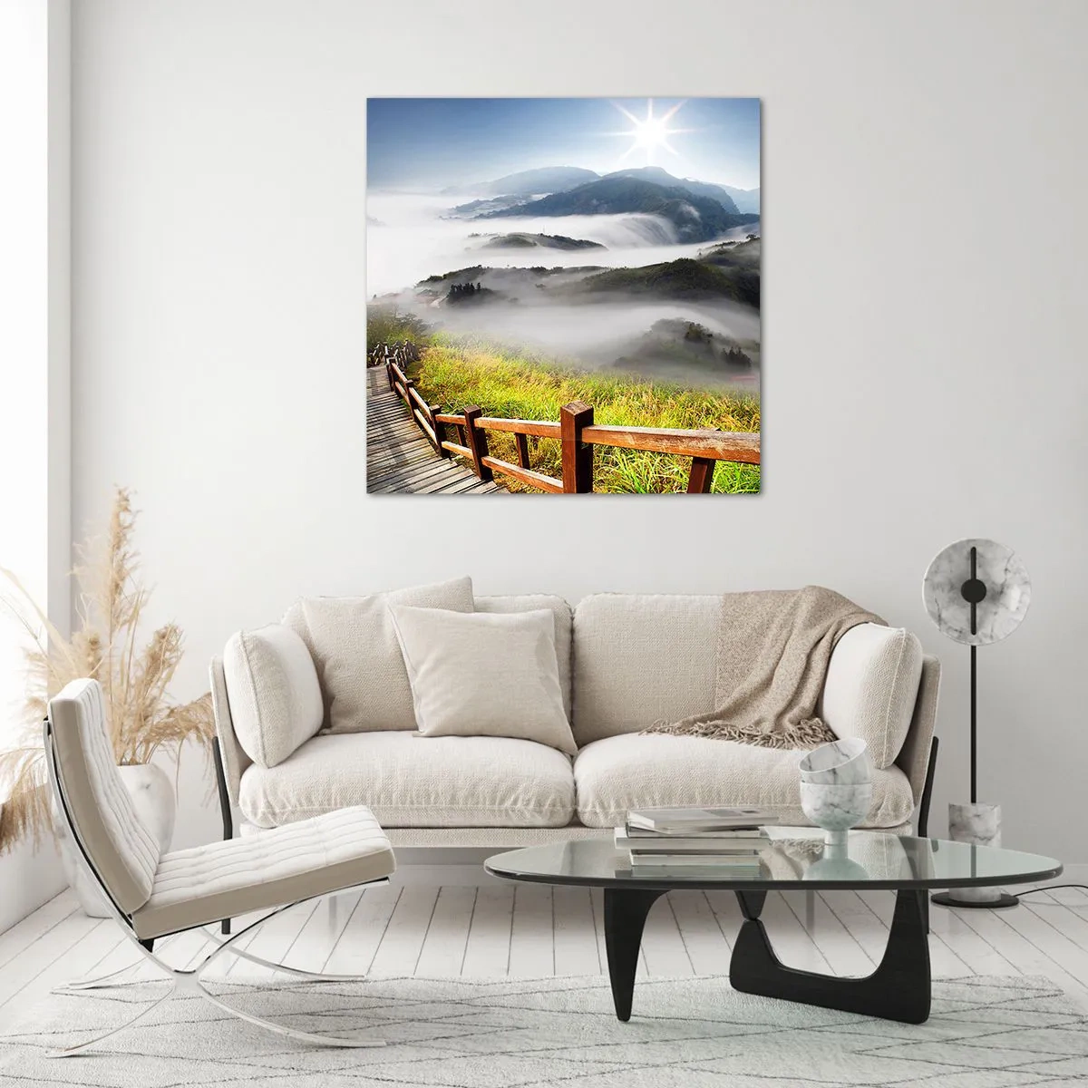 Üveg kép - Csillogásból és ködből szőtt - 40x40 cm