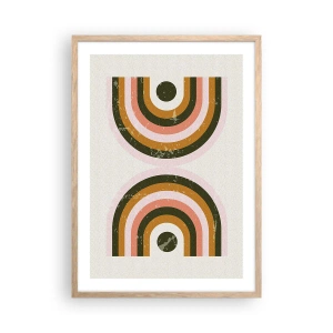 Poszter világos tölgy keretben - Iker absztrakció - 50x70 cm