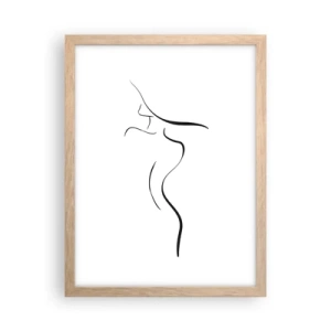 Poszter világos tölgy keretben - Megfoghatatlan, mint egy hullám - 30x40 cm