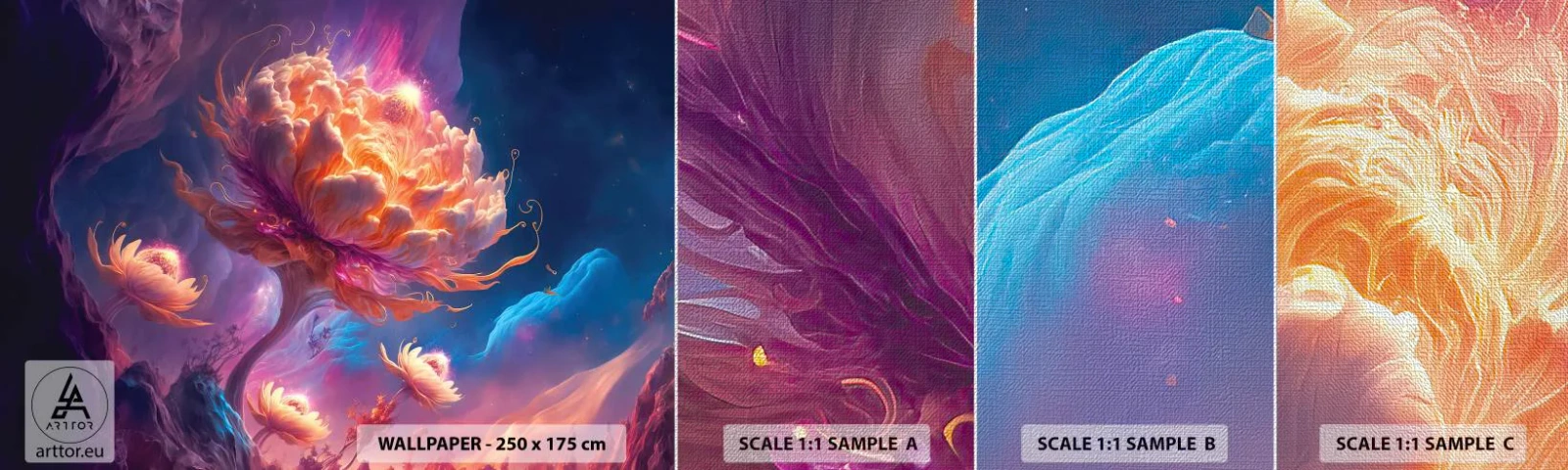 Fotótapéta Minta Premium Canvas - Egy másik világ - Fantasztikus, Föld, Virágok - 100x30 cm