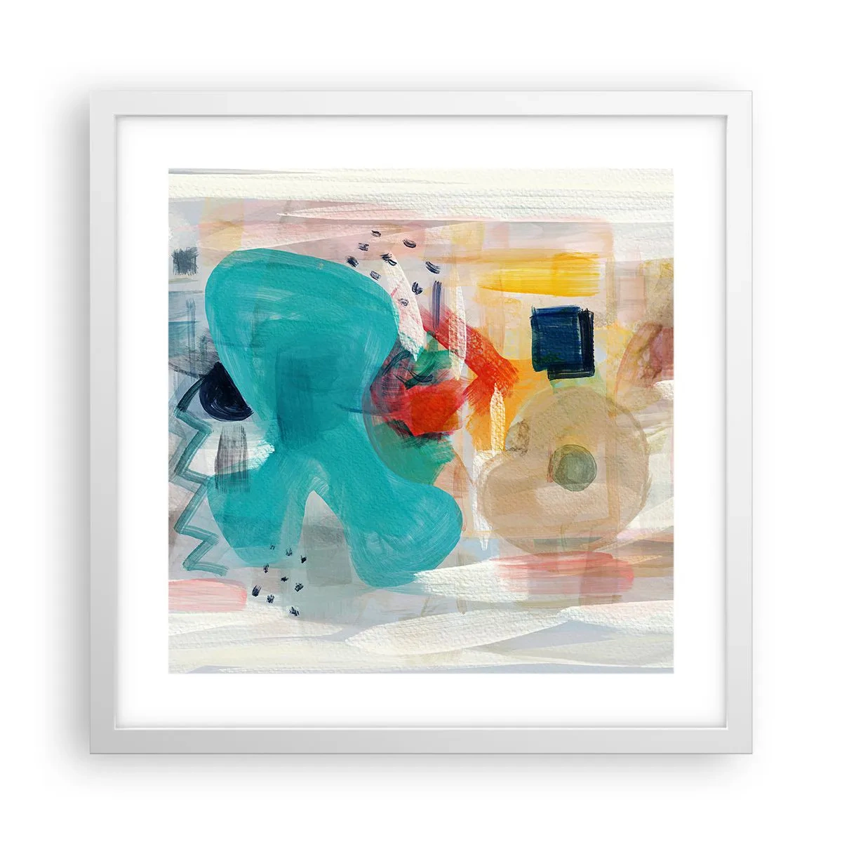 Poszter fekete keretben - Színes játék - 40x40 cm