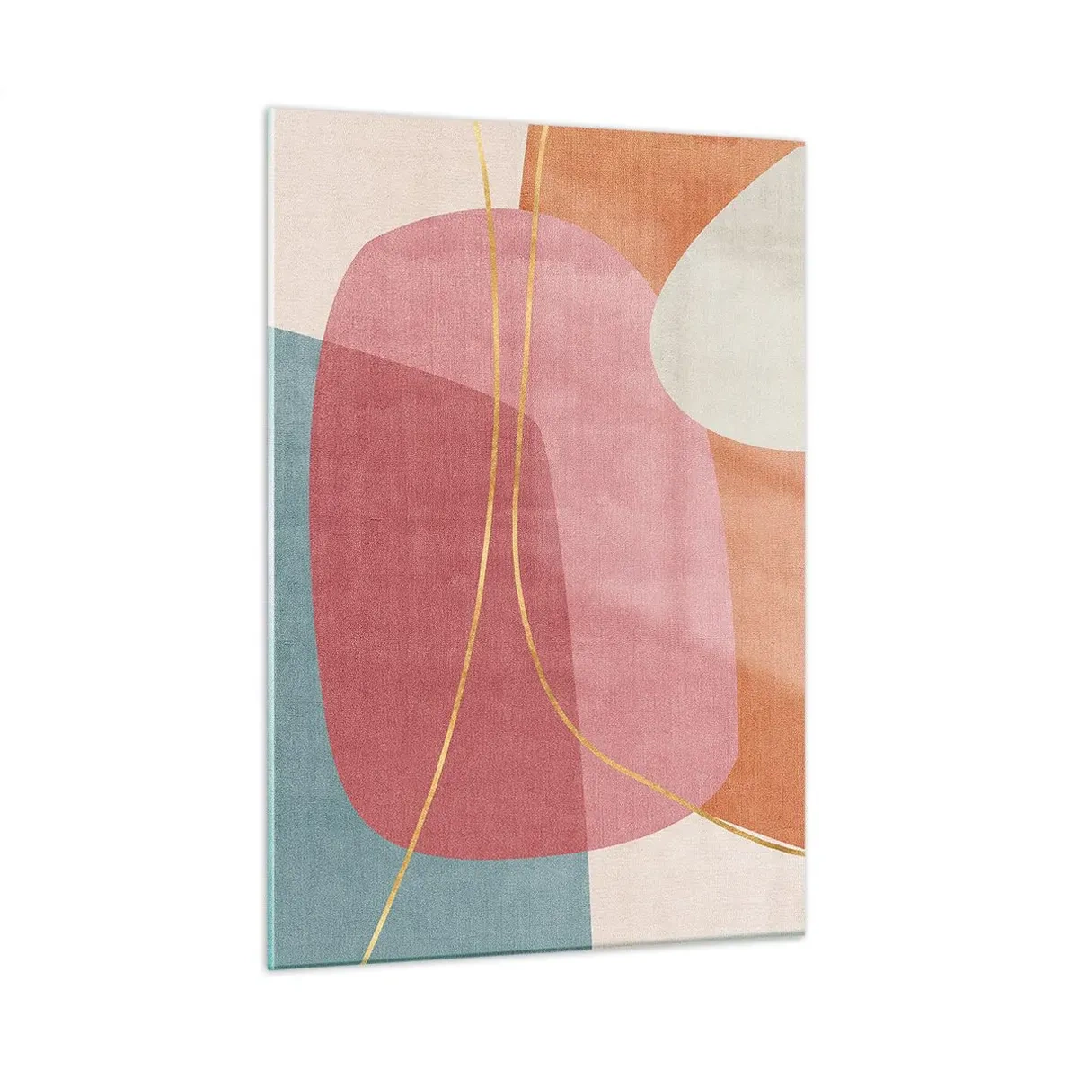 Üveg kép - Pasztell kompozíció aranyszálakkal - 50x70 cm