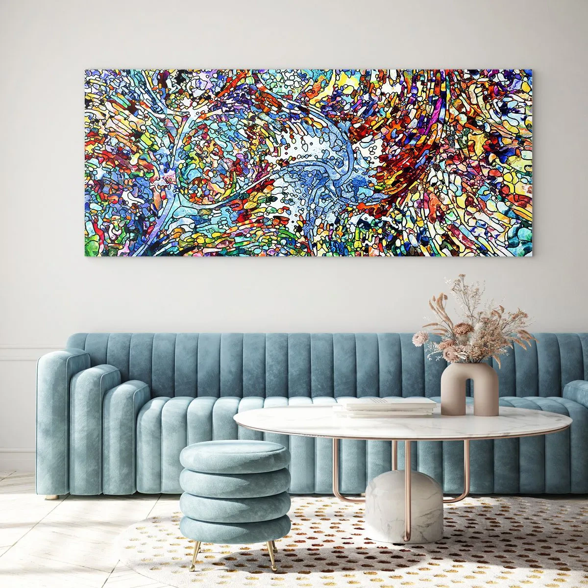 Üveg kép - Cseppes ólomüveg - 90x30 cm