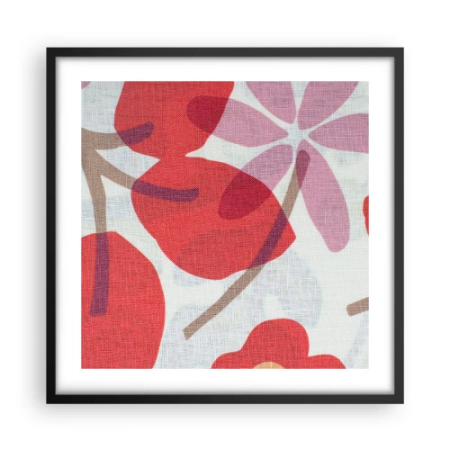 Poszter fehér keretben - Virágkompozíció rózsaszínben - 50x50 cm