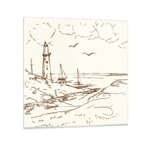 Üveg kép - A nyár emlékeinek vázlata - 30x30 cm