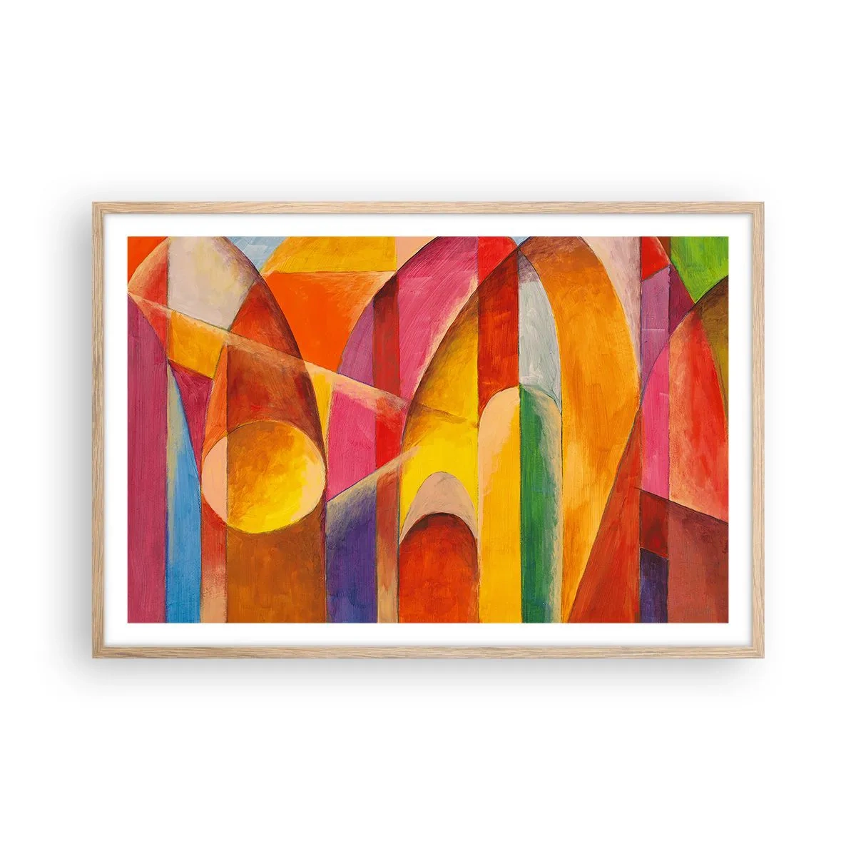 Poszter világos tölgy keretben - A nap katedrálisa - 91x61 cm