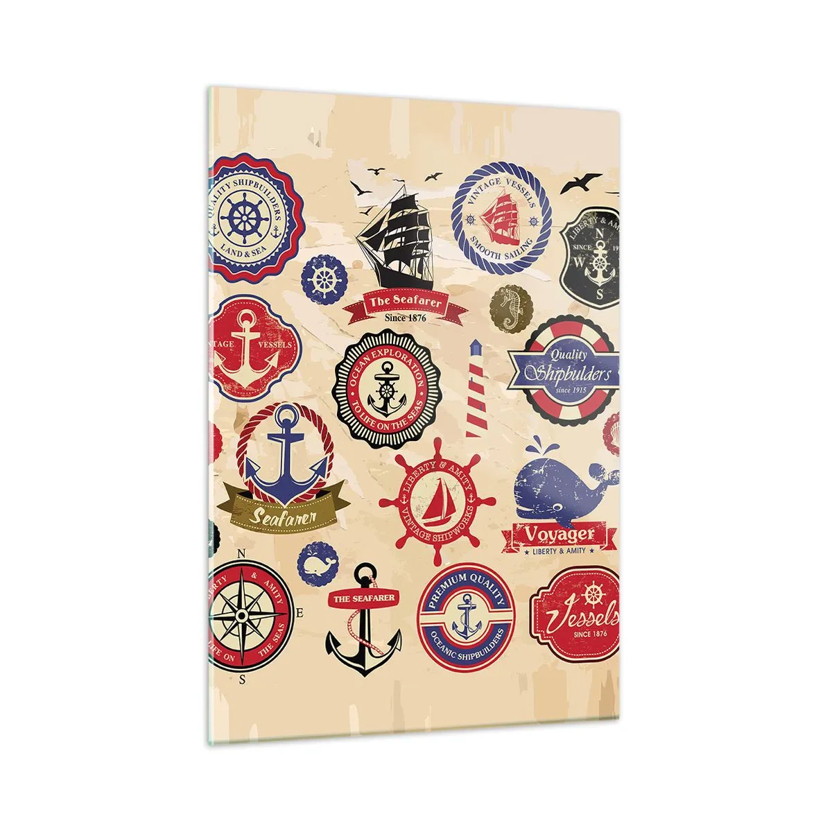 Üveg kép - Vitorlás testvériség - 50x70 cm