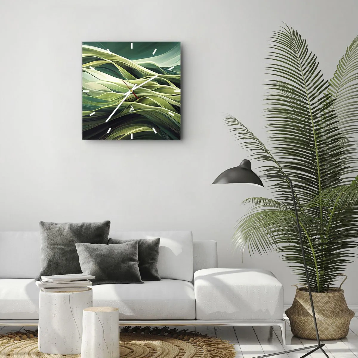 Falióra, Óra - Egy absztrakt zöldjáték - 40x40 cm