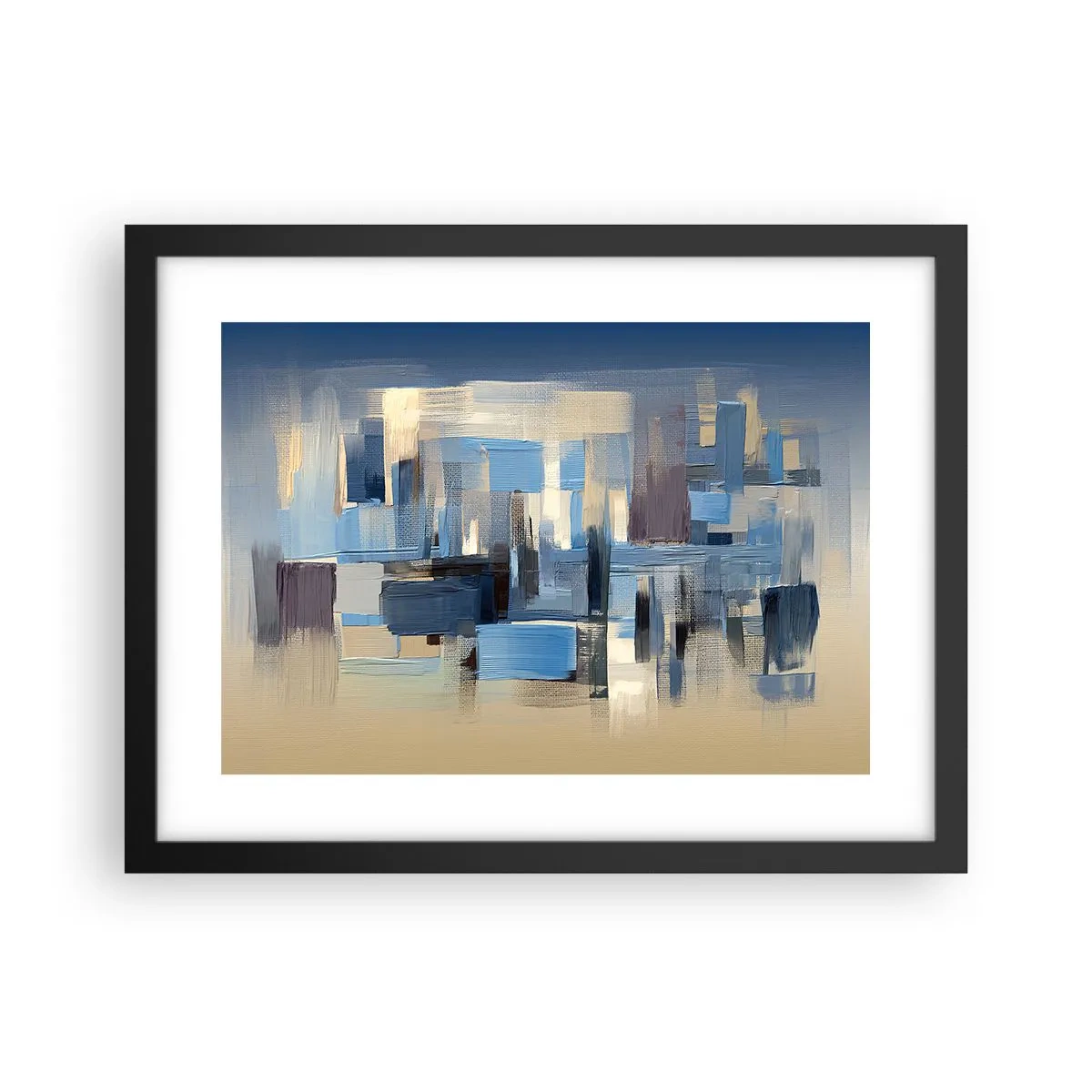 Poszter fehér keretben - Kék építmény - 40x30 cm