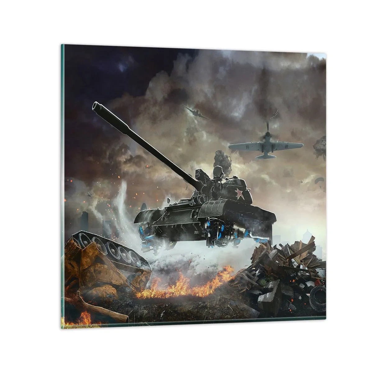 Üveg kép - A csata szörnyű és gyönyörű - 50x50 cm