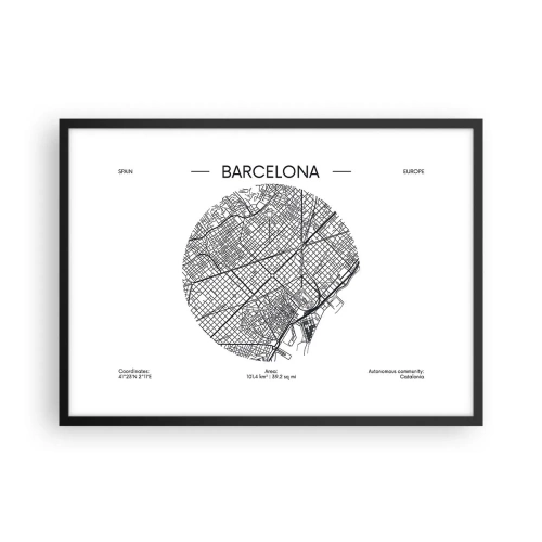 Poszter fehér keretben - Barcelona anatómiája - 70x50 cm