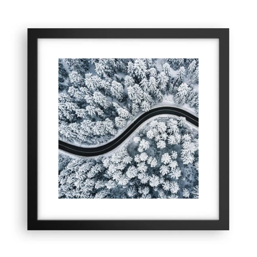 Poszter fehér keretben - A téli erdőn - 30x30 cm