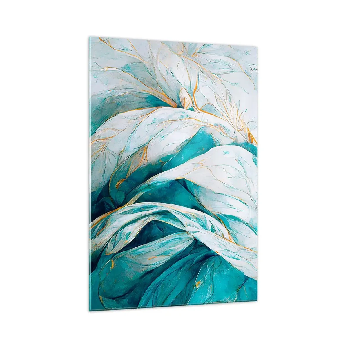 Üveg kép - Kék absztrakció arany motívummal - 70x100 cm