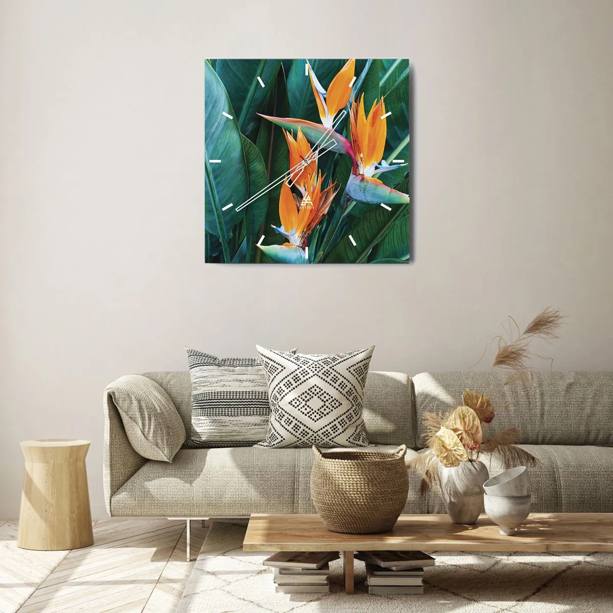 Falióra, Óra - Virág vagy madár? - 30x30 cm