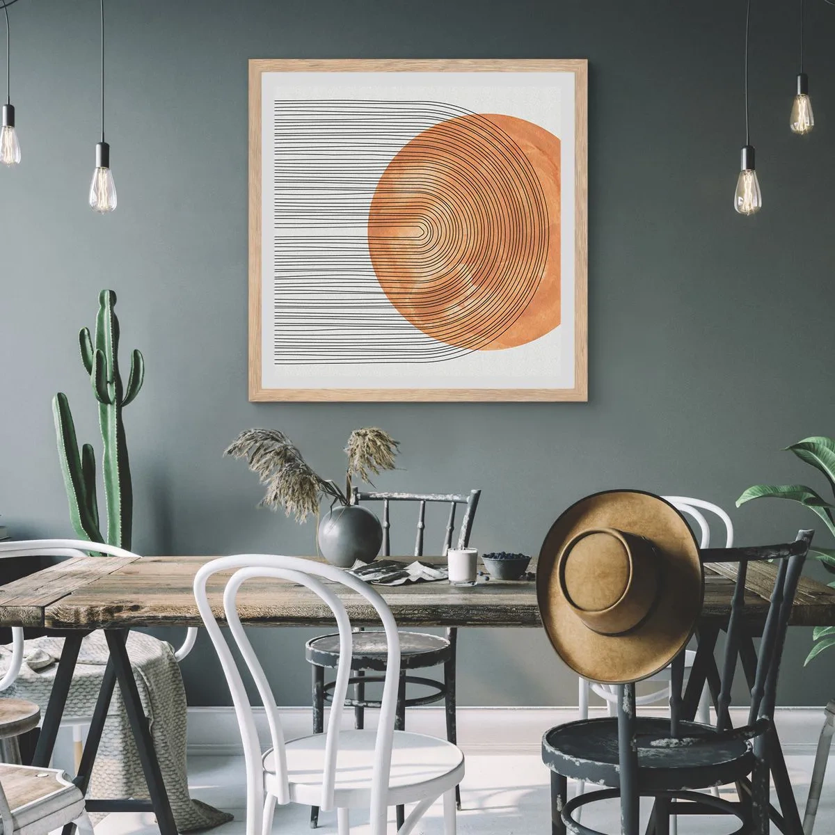 Poszter világos tölgy keretben - Egy napsütéses kompozíció - 40x40 cm