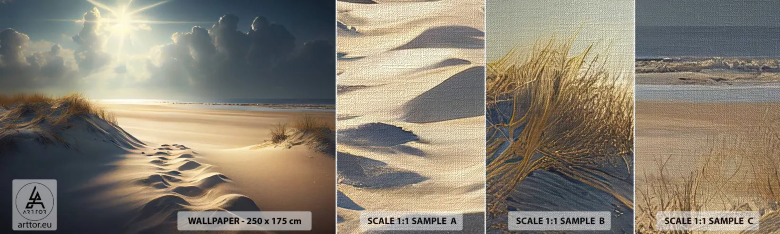 Fotótapéta Minta Premium Canvas - Megnyugtató táj - Dűnék, Strand, óceán - 100x30 cm