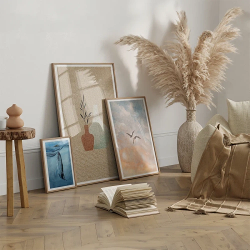 Poszter világos tölgy keretben - Váza és annak ideája - 70x100 cm