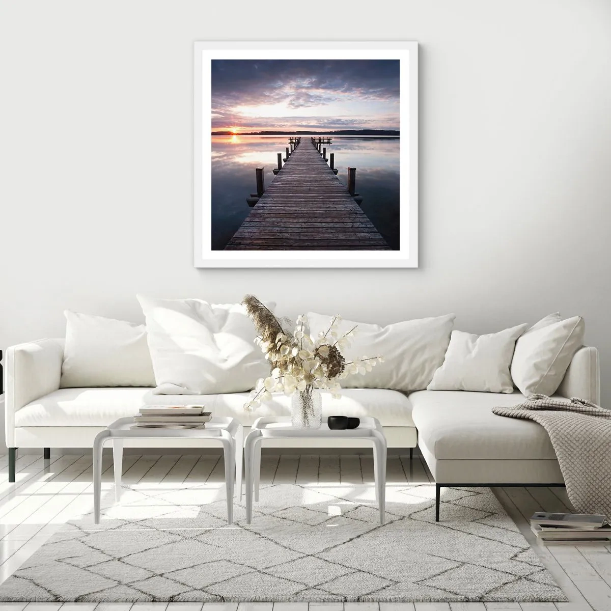 Poszter fekete keretben - Csendes határ a nappal és az éjszaka között - 60x60 cm