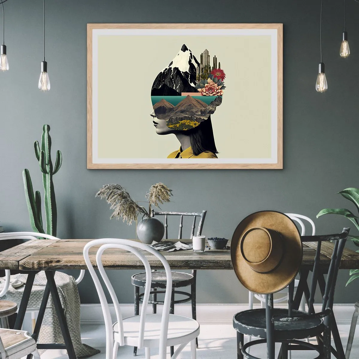 Poszter világos tölgy keretben - Nő - mindig rejtély - 70x50 cm