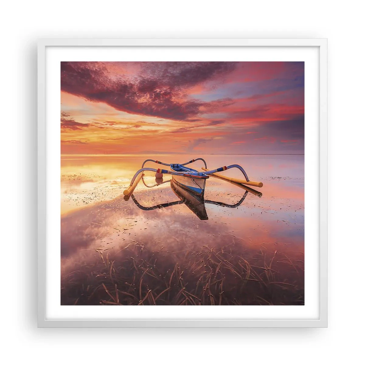 Poszter fekete keretben - Egy trópusi este nyugalma - 60x60 cm