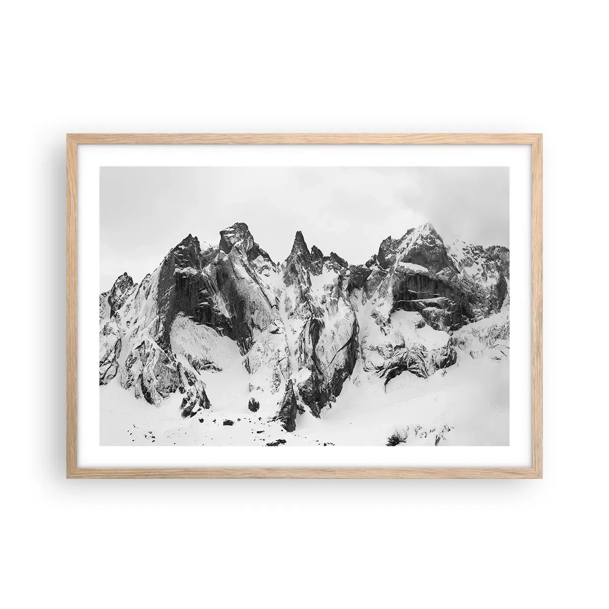 Poszter világos tölgy keretben - Rémes gránit hegygerinc - 70x50 cm