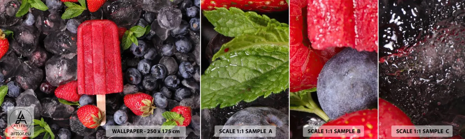 Fotótapéta Minta Standard Eco - A forró nyár íze - Jégkrém, Gyümölcs, Egészség - 100x30 cm