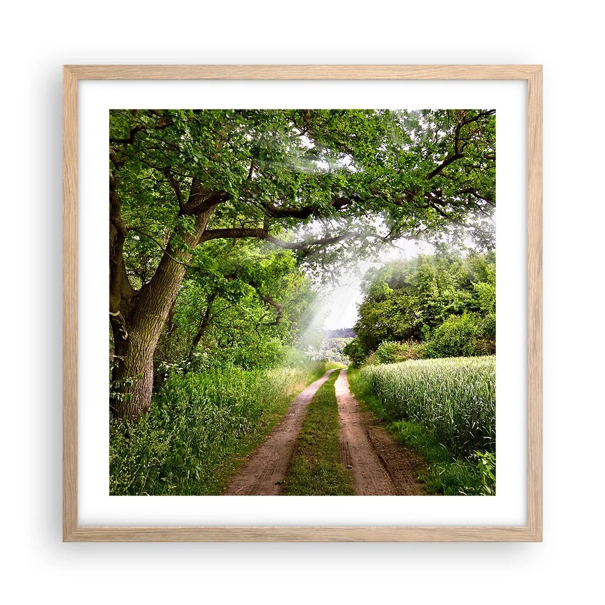 Poszter világos tölgy keretben - Et in Arcadia ego - 50x50 cm