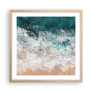 Poszter világos tölgy keretben - Tengeri történetek - 50x50 cm