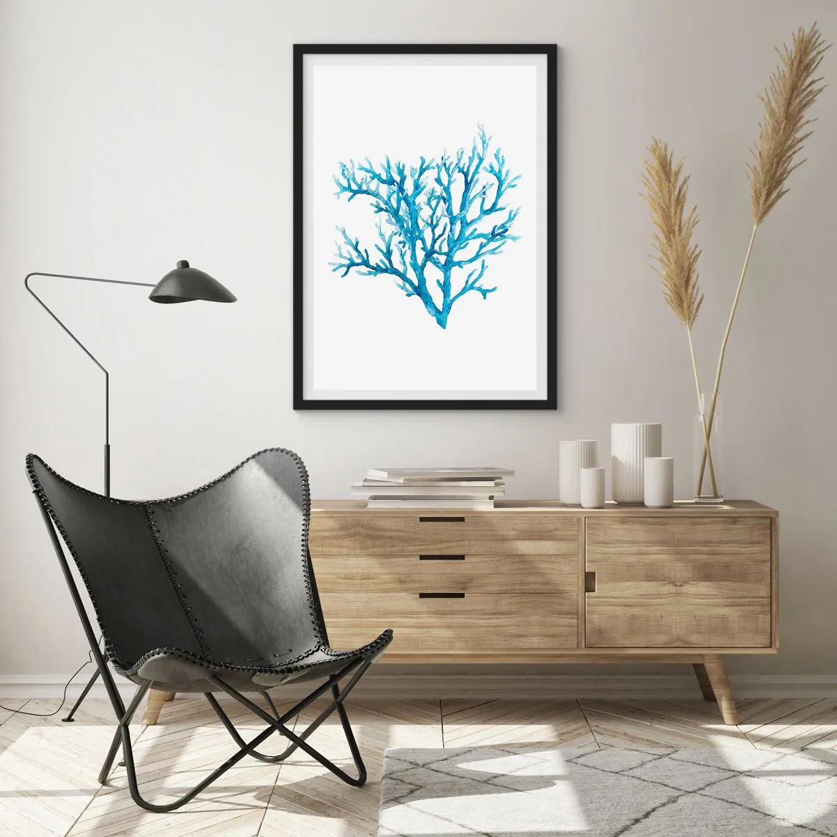 Poszter fehér keretben - Tengeri filigrán - 70x100 cm