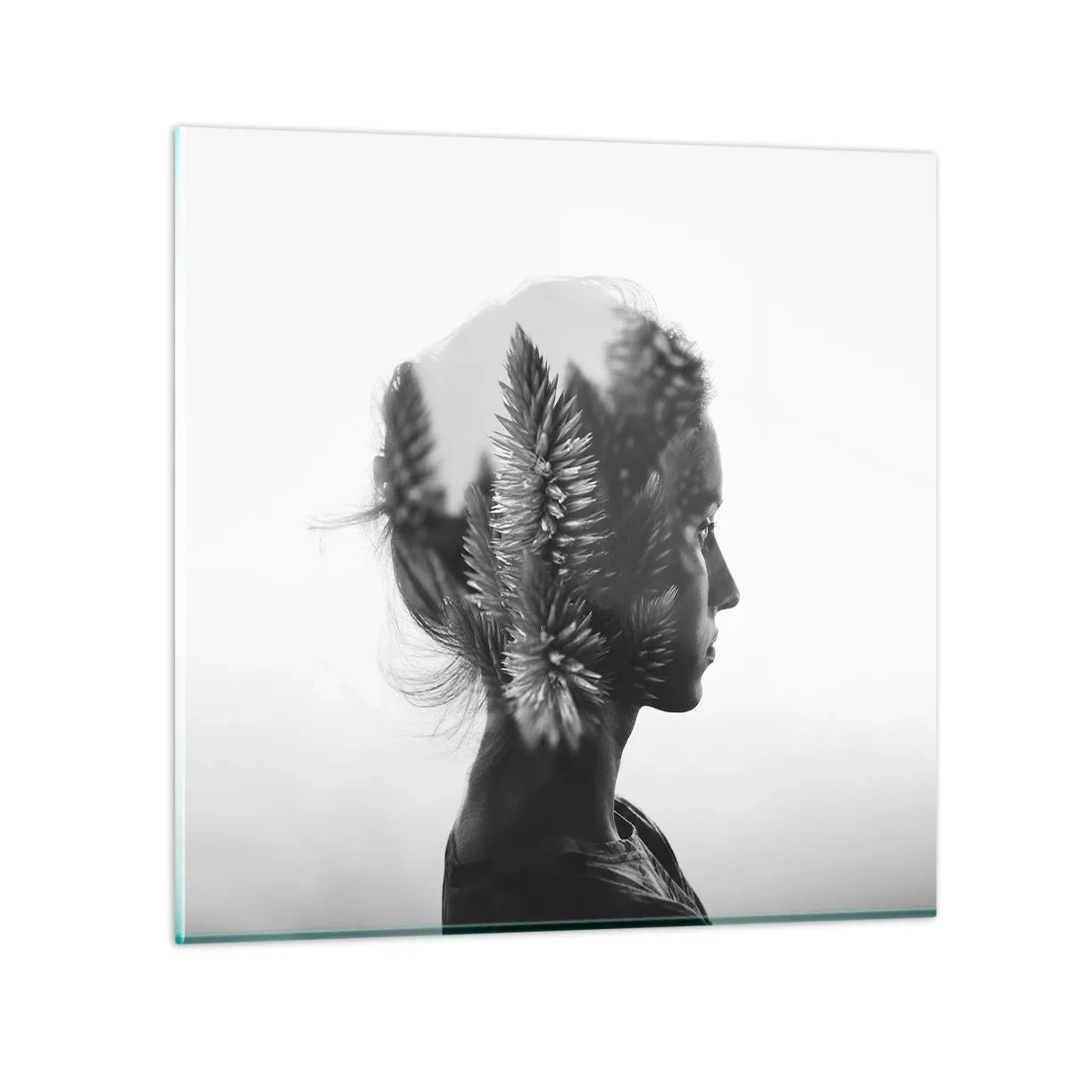 Üveg kép - A fenyőerdő hölgye - 40x40 cm