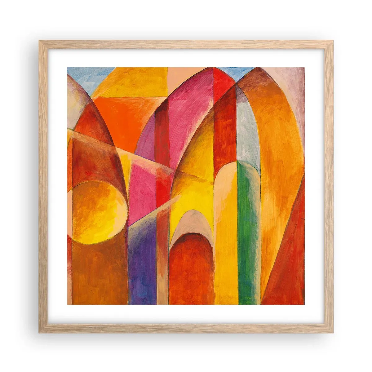 Poszter világos tölgy keretben - A nap katedrálisa - 50x50 cm