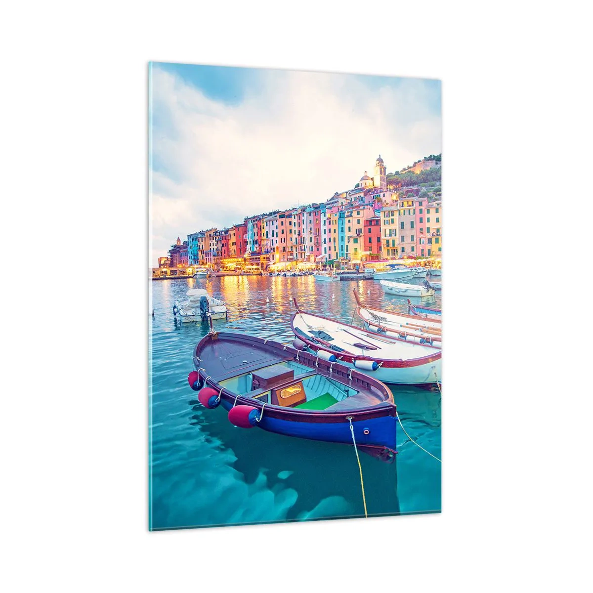 Üveg kép - Színes este a kikötőben - 50x70 cm