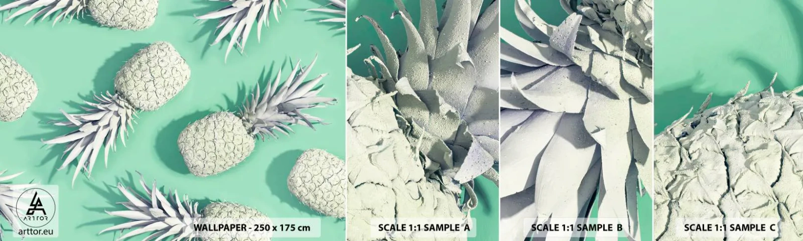 Fotótapéta Minta Öntapadós Deluxe Sticker - jól megy a mentával - Absztrakció, Ananász, Darab - 100x30 cm