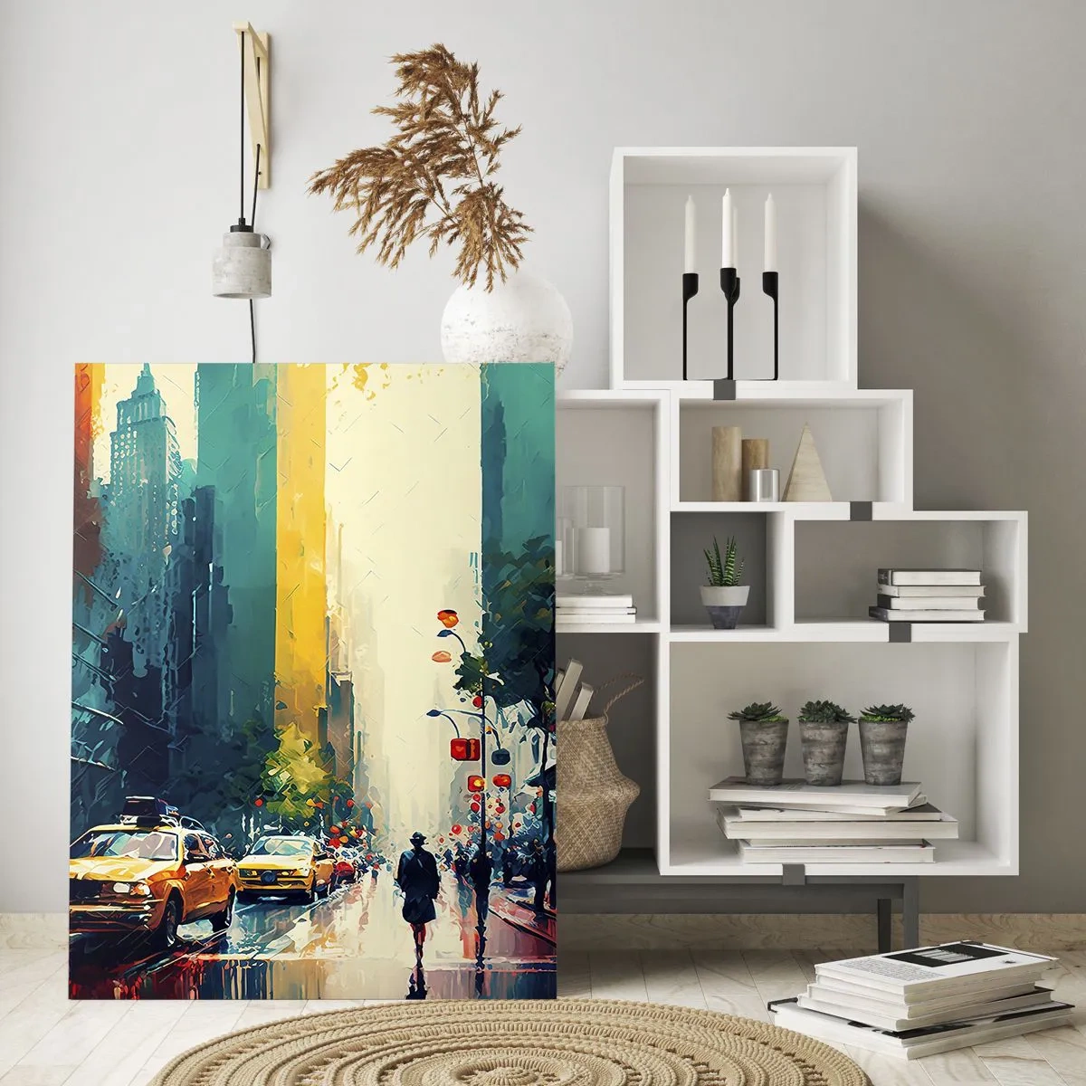 Üveg kép - New York - itt még az eső is színes. - 50x70 cm