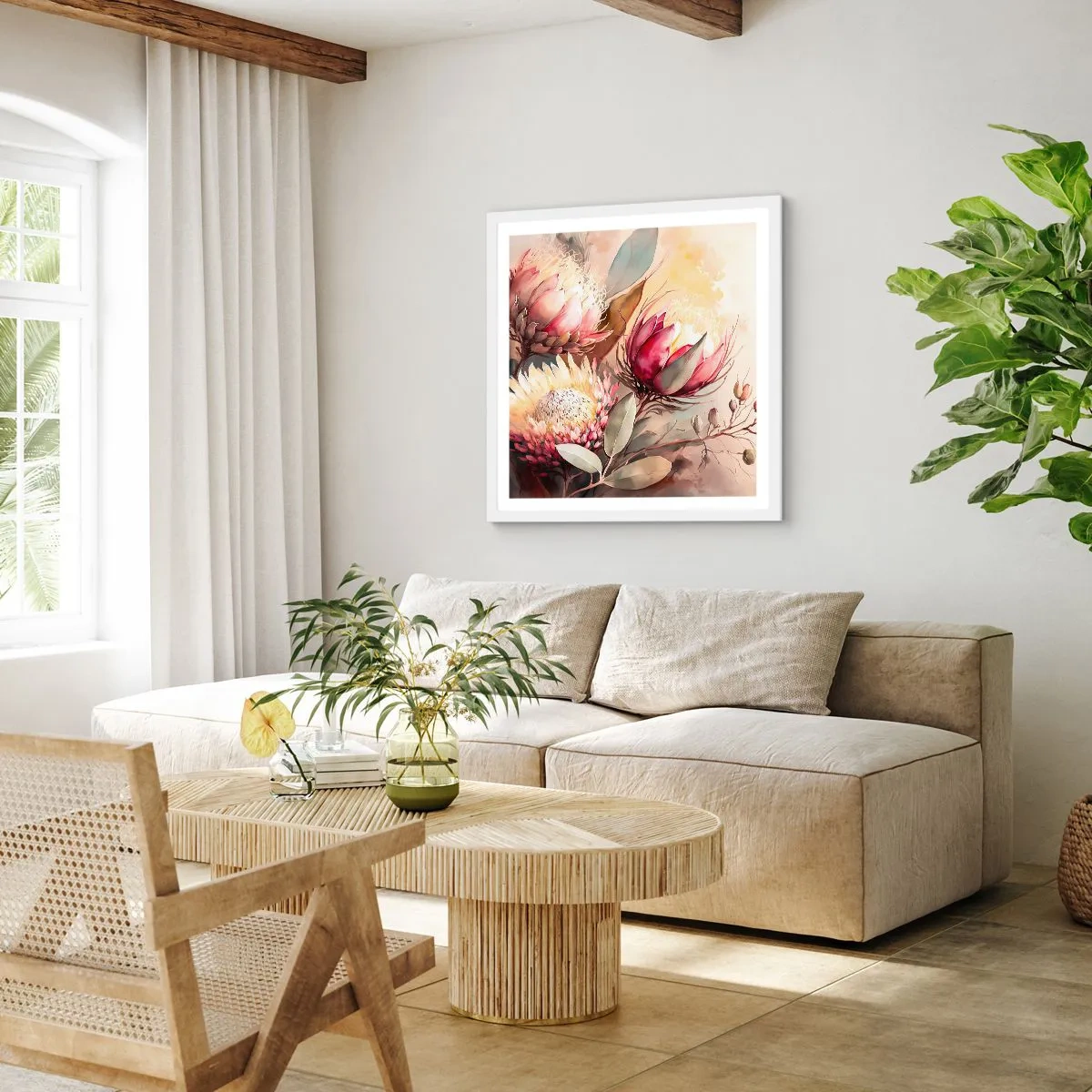 Poszter fekete keretben - Profilból és en face - 50x50 cm