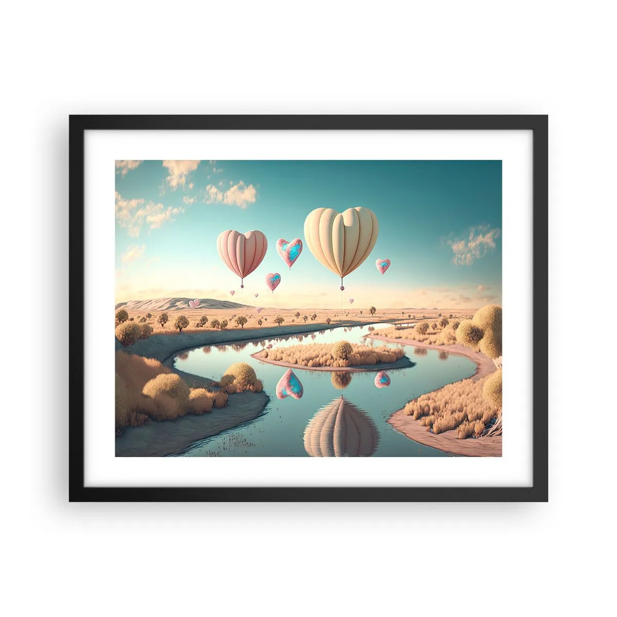 Poszter fehér keretben - A szerelem szárnyalni hagy - 50x40 cm