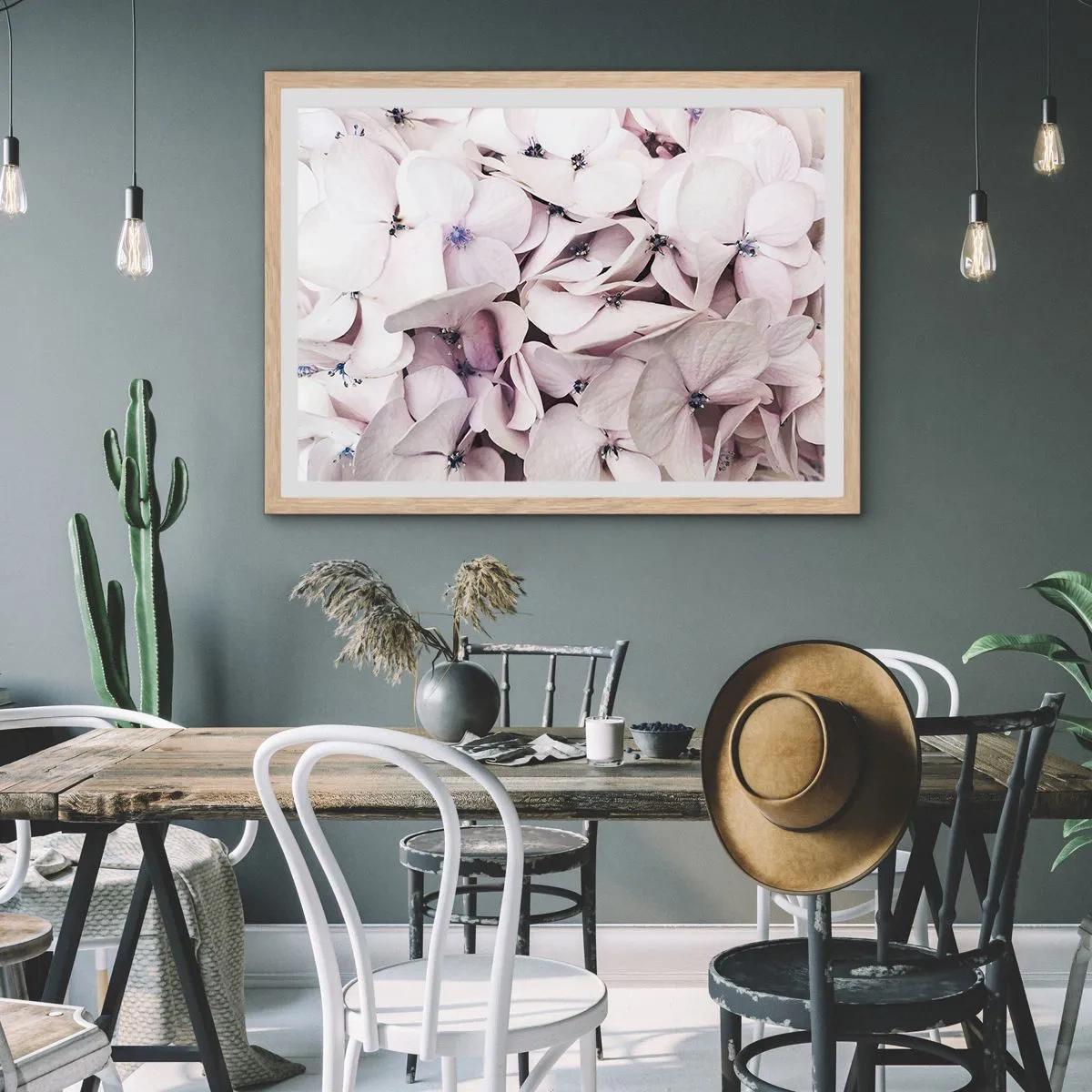 Poszter világos tölgy keretben - A virágok áradatában - 100x70 cm