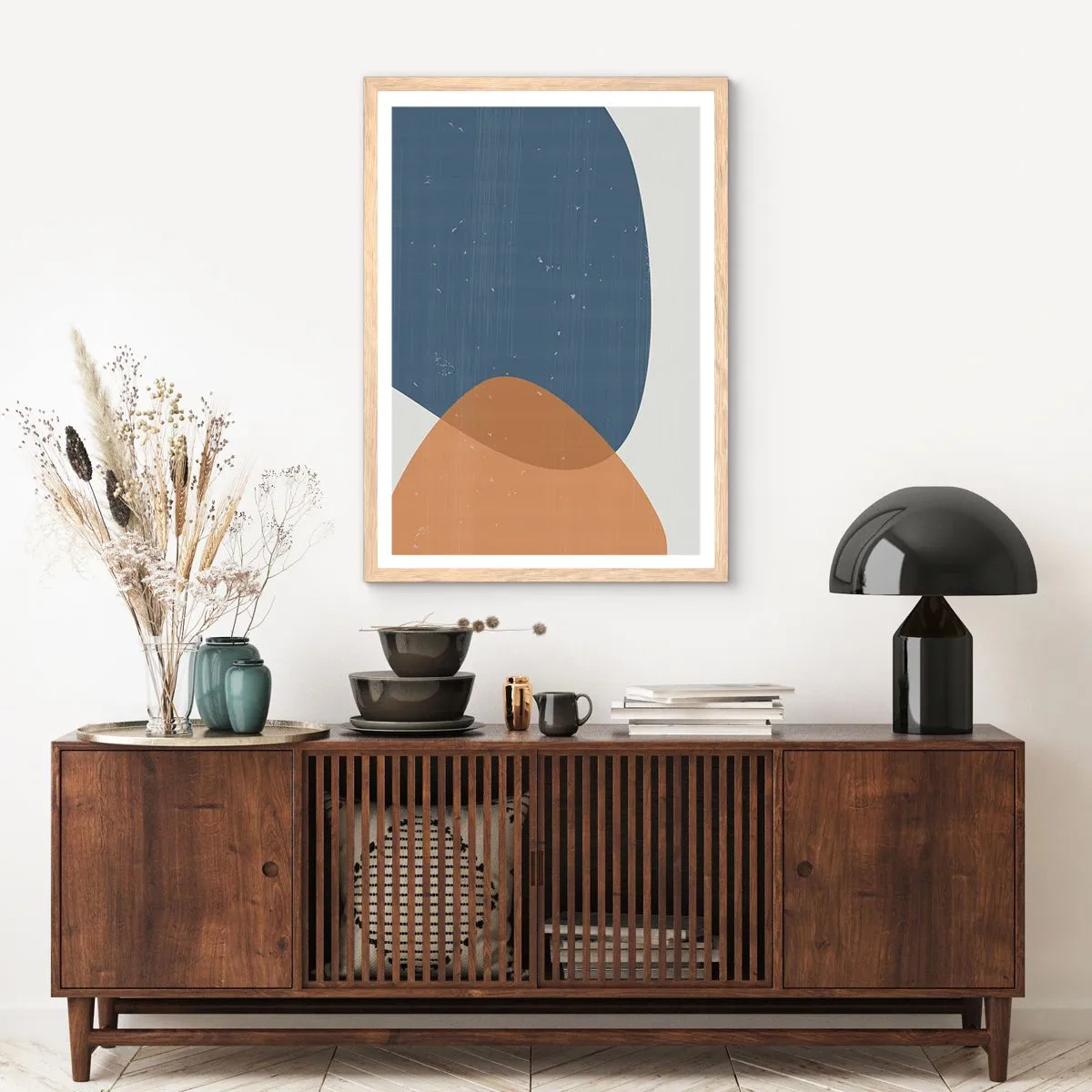 Poszter világos tölgy keretben - Oválisok és hatások - 61x91 cm