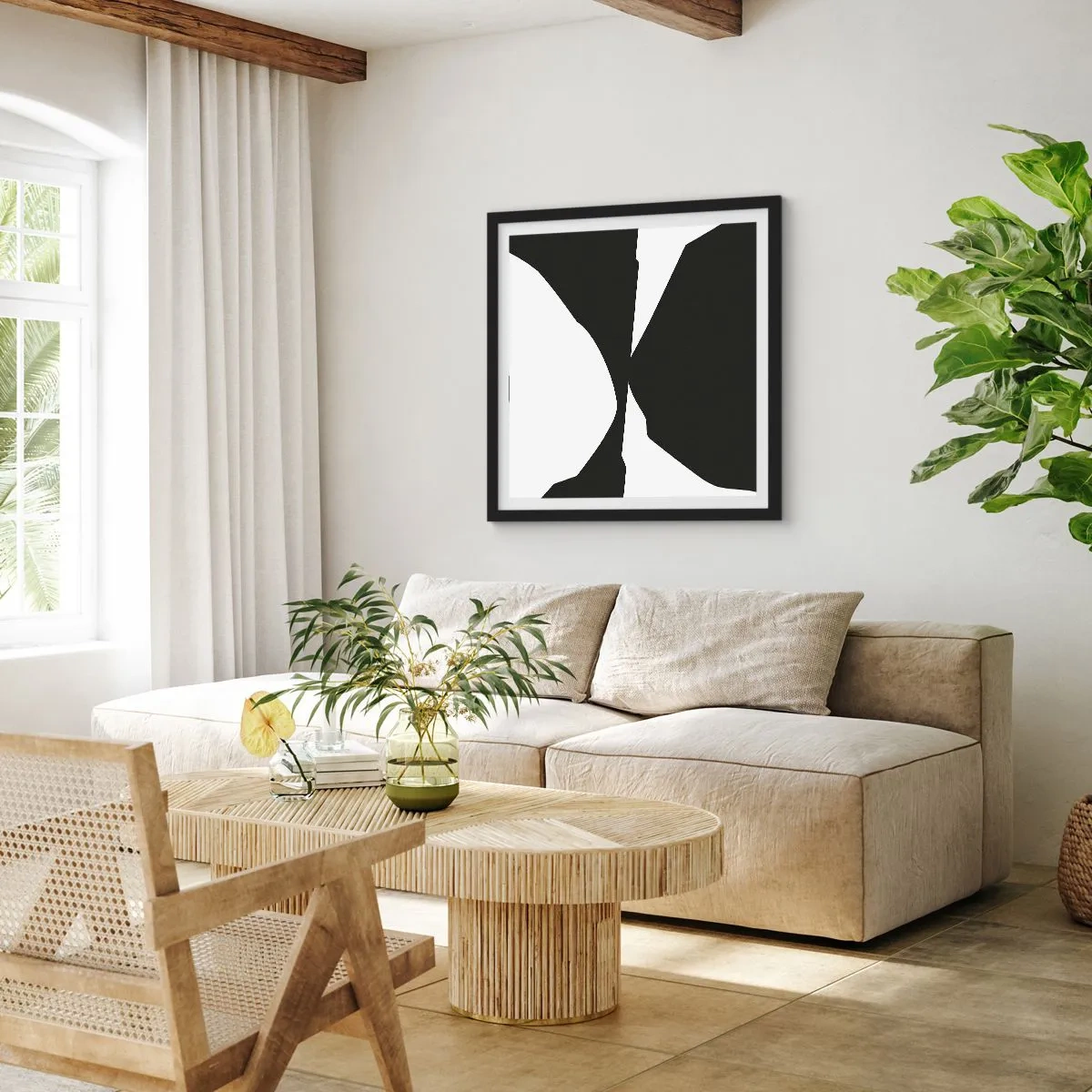 Poszter fehér keretben - Pozitív-negatív - 60x60 cm