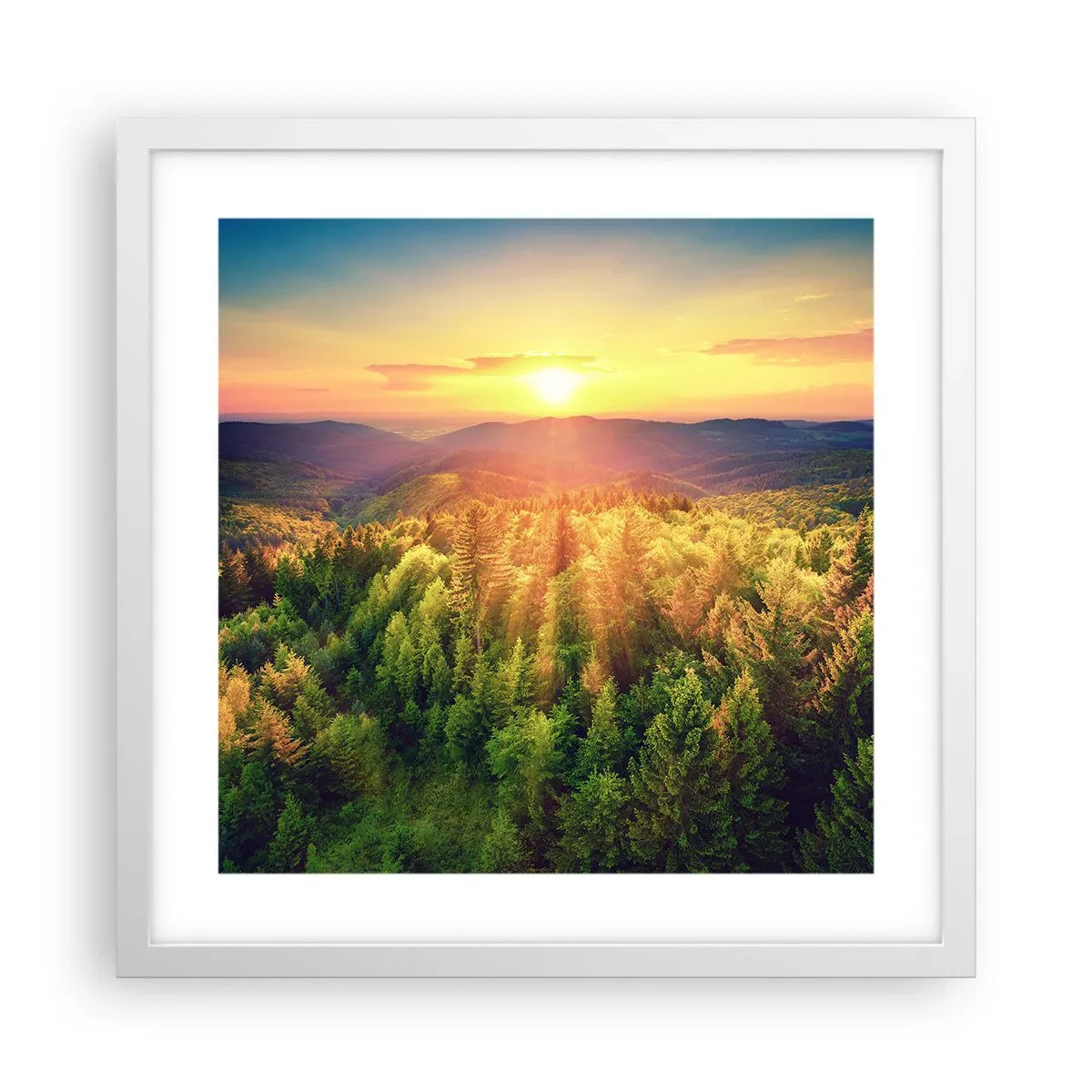 Poszter fekete keretben - Hegytetők és csúcsok - 40x40 cm