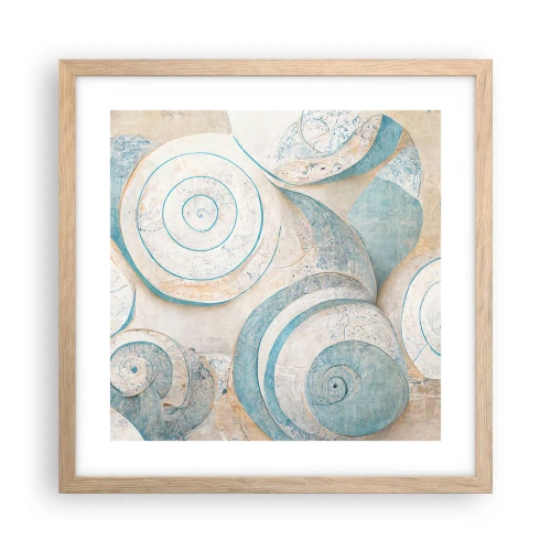 Poszter világos tölgy keretben - Mit rejt a kagyló? - 40x40 cm