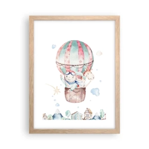 Poszter világos tölgy keretben - Nemsokára visszajövünk! - 30x40 cm