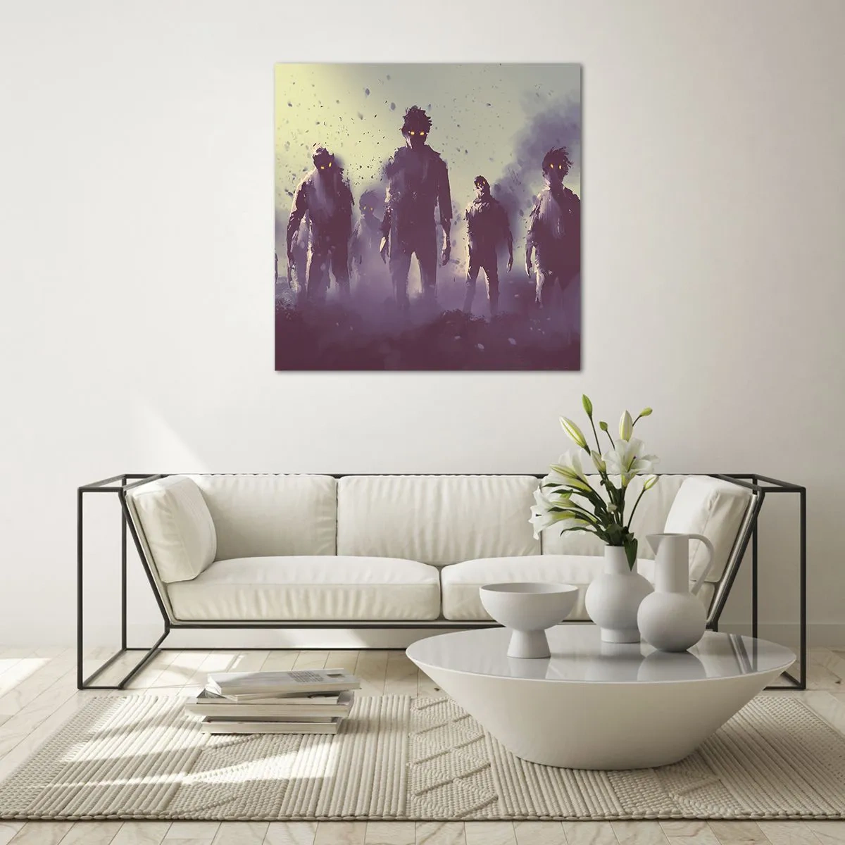 Üveg kép - Figyelj! Jönnek - 70x70 cm