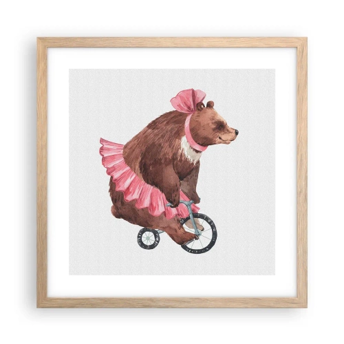 Poszter világos tölgy keretben - Micsoda cirkusz! - 40x40 cm