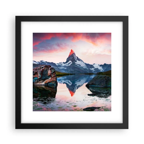 Poszter fehér keretben - A hegyek szíve forró - 30x30 cm