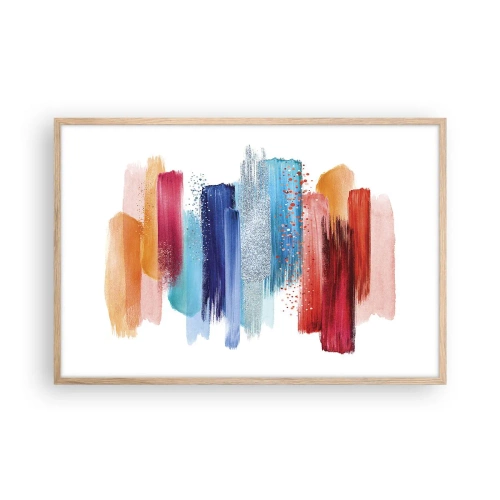 Poszter világos tölgy keretben - Fel és le - 91x61 cm