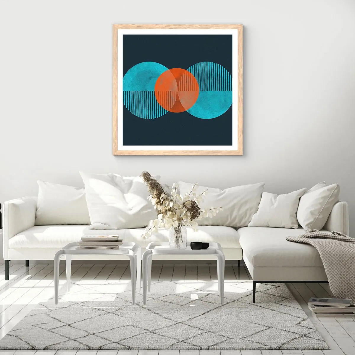 Poszter világos tölgy keretben - Szimmetrikus kompozíció - 60x60 cm