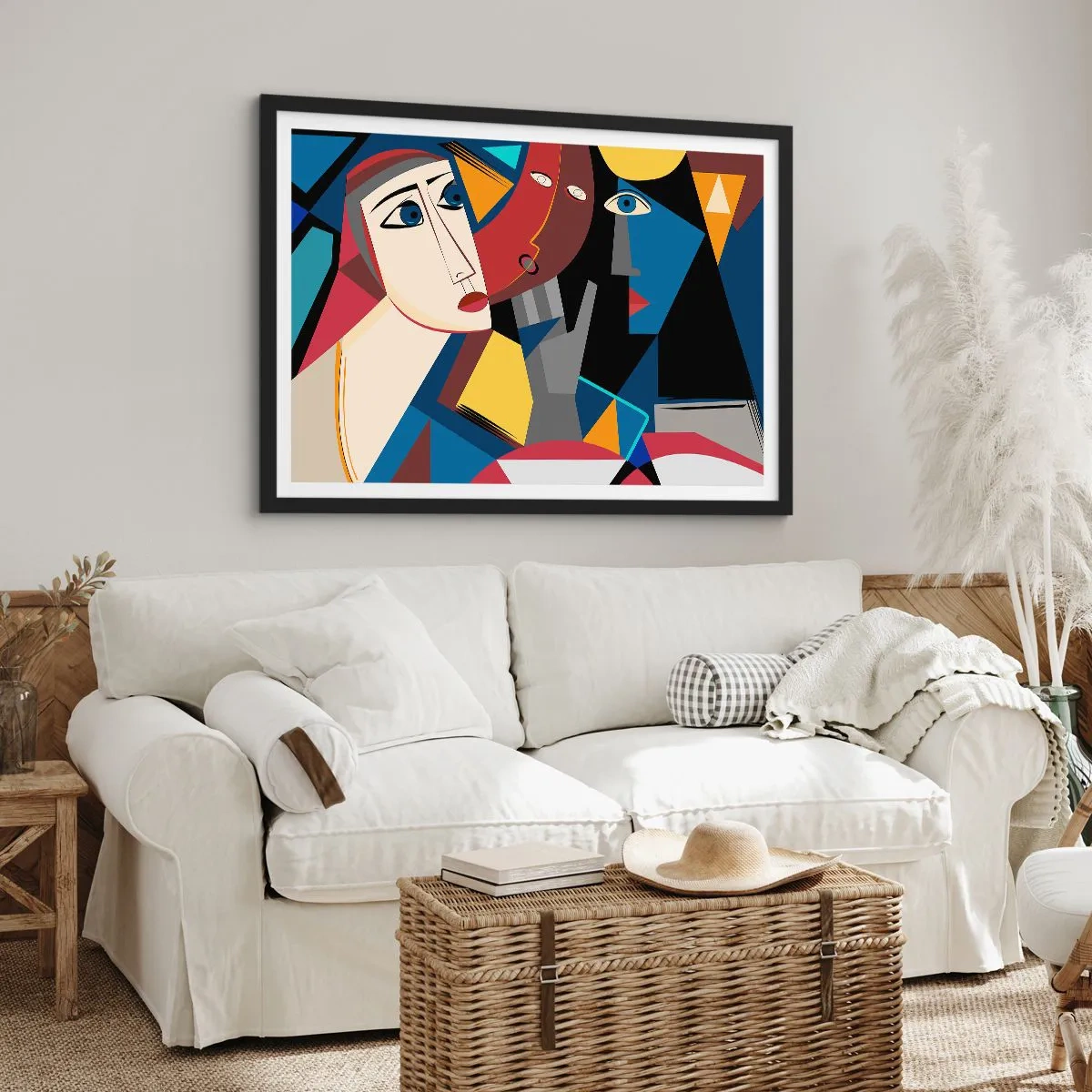 Poszter fehér keretben - Kubisták beszélgetése - 70x50 cm