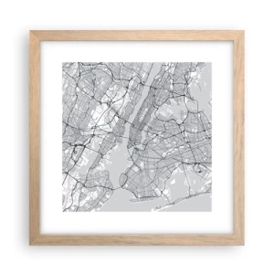 Poszter világos tölgy keretben - Metropolisz anatómiája - 30x30 cm