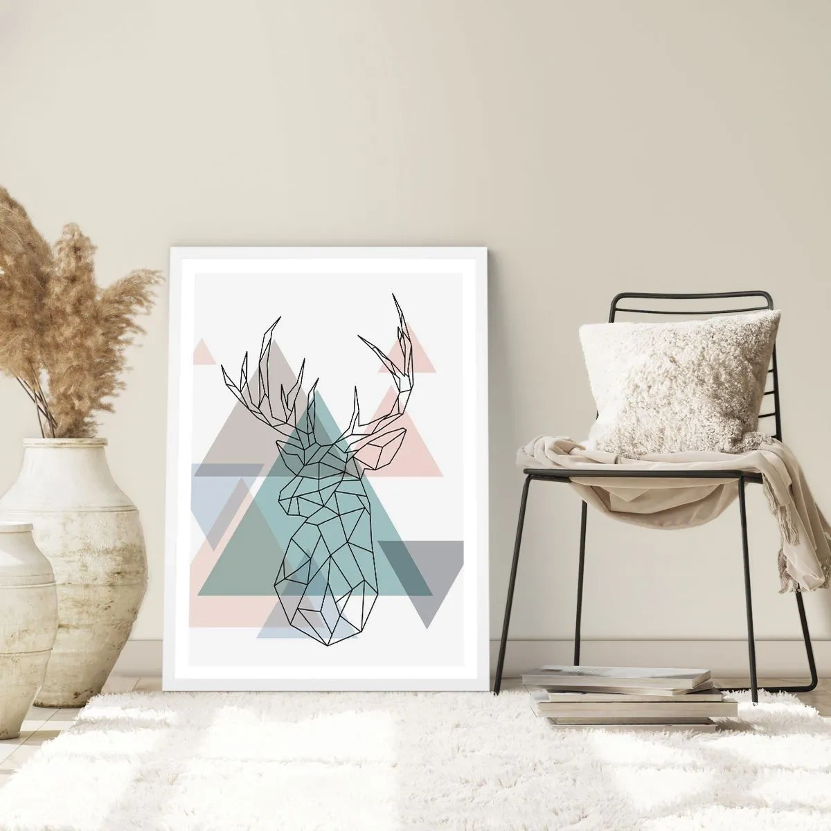 Poszter fekete keretben - Egy geometrikus erdőben - 61x91 cm